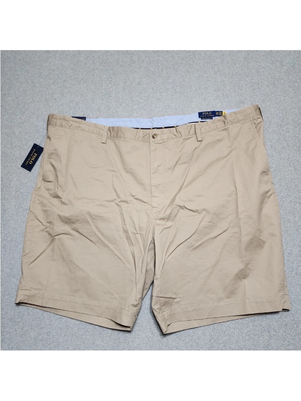 Polo Ralph Lauren Pony Flat Stretch Classic Fit Chino Shorts 54B Big 9" Tan